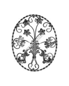 PANOU FORJAT "BUCHET" INCADRAT IN OVAL SECT. 12X12MM RASUCIT, H 665MM, L 525MM