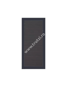 POARTA WPC GRI INCHIS PRIVACY,H 1700MM,L 900MM,STALP 1800MM, RAMA ALUMINIU NEAGR