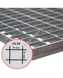 GRATAR ZINCAT 30X3mm, 2000X860 MM, OCHI 34X38 MM