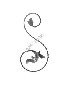 ELEMENT „S” CU FRUNZA SECT. 12X5MM AMPRENTAT, H 410MM, L 210MM