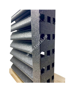 PROFIL U VERTICAL PERFORAT V-MAT STRUCTURAT, GRI RAL 7024