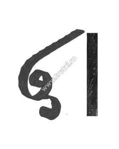 TERMINATIE MANA CURENTA SECT. 40X8MM AMPRENTAT SCOARTA, H 250MM, L 300MM