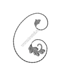 ELEMENT "C" CU FRUNZA SECT. 12X5MM AMPRENTAT, H 380MM, L 260MM