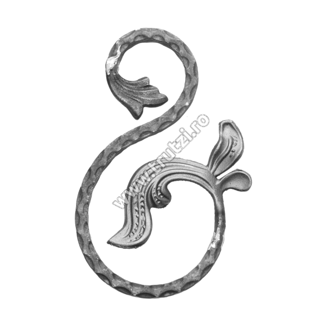 ELEMENT ''S'' CU FRUNZA SECT. 12X12MM AMPRENTAT, H 260MM, L 150MM