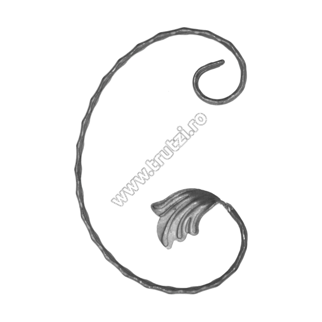 ELEMENT "C" CU FRUNZA SECT. 12X5MM AMPRENTAT, H 210MM, L 140MM