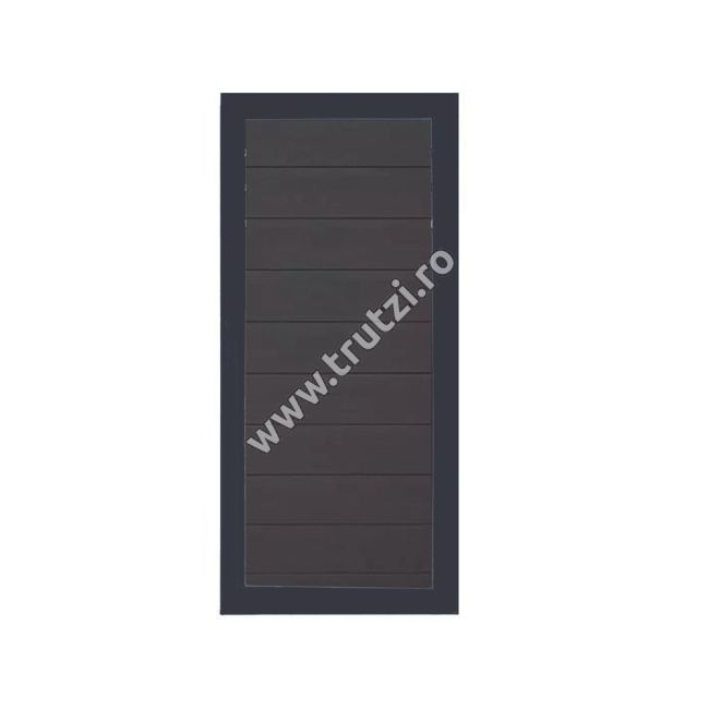 POARTA WPC GRI INCHIS PRIVACY,H 1700MM,L 900MM,STALP 1800MM, RAMA ALUMINIU NEAGR