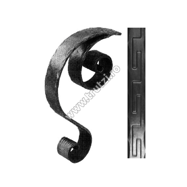 TERMINATIE MANA CURENTA SECT. 40X8MM AMPRENTAT GRECESC, H 500MM, L 300MM