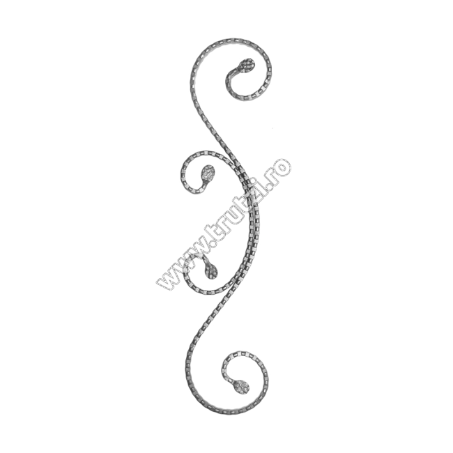 ELEMENT ACOLADA CU MURA SECT. 12X5MM AMPRENTAT CANT, H 450MM, L 100MM