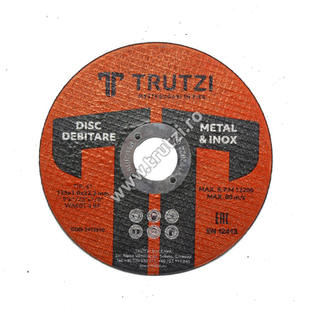 DISC ABRAZIV DEBITARE METAL 125X1.0X22.2MM