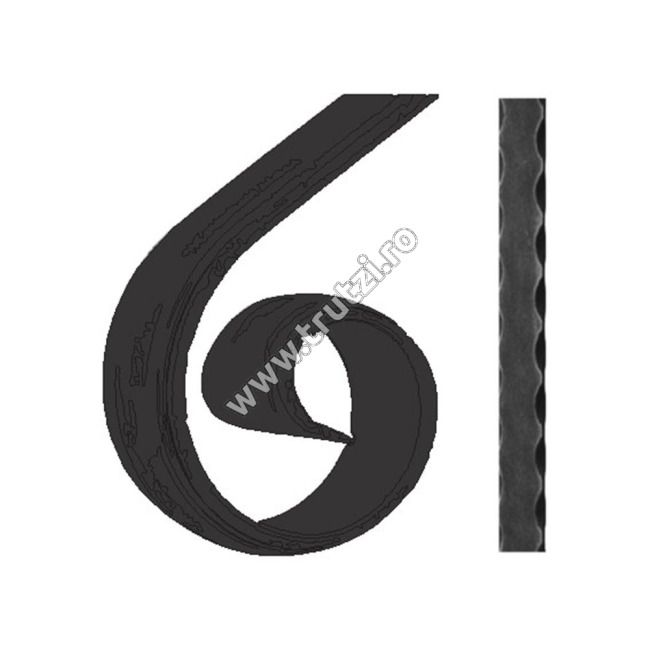 TERMINATIE MANA CURENTA SECT. 40X5MM AMPRENTAT MARGINI, FI 150MM, L 250MM