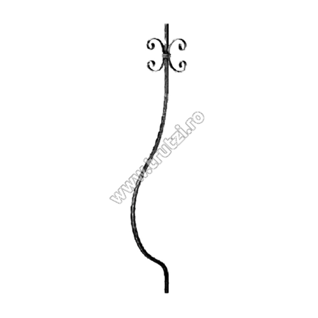 MONTANT CURBAT SECT. 12X12MM AMPRENTAT, H 900MM, INT. 110MM, L 150MM