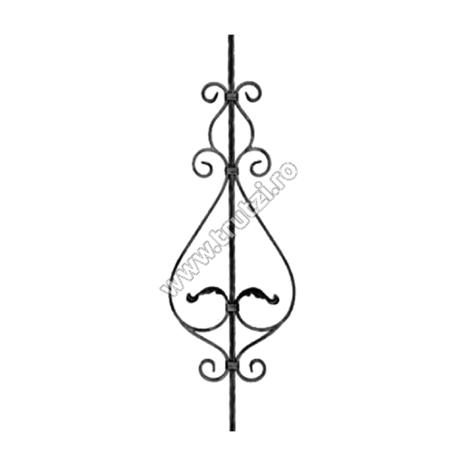 PANOU BALUSTRADA SECT. 12X12MM CANELAT, H 900MM, L 280MM