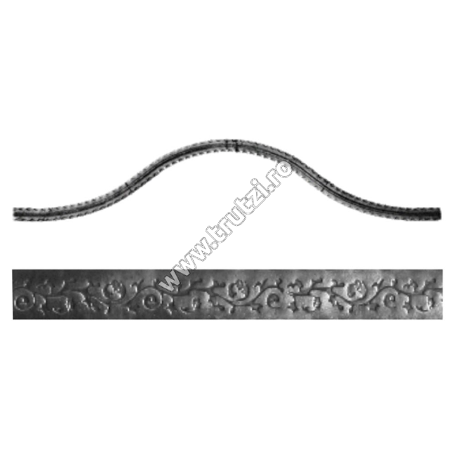 ARCADA "OMEGA" PLASA GARD SECT. 30X4MM AMPRENTAT FLOARE, H 230, L 2000
