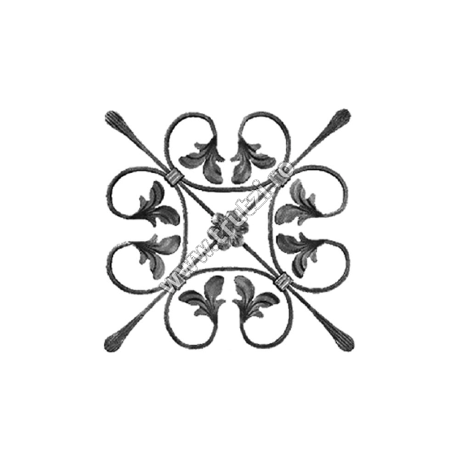 ROZETA CU FRUNZE SECT. 12X5MM AMPRENTAT, H 340MM, L 340MM