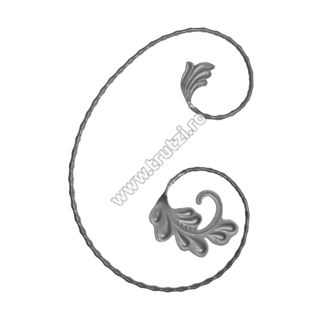 ELEMENT "C" CU FRUNZA SECT. 12X5MM AMPRENTAT, H 380MM, L 260MM