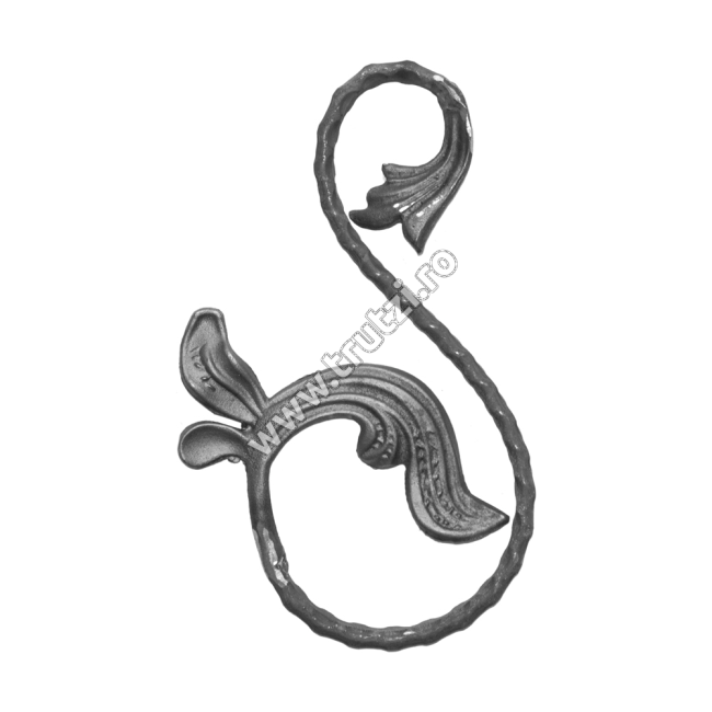 ELEMENT „S” CU FRUNZA SECT. 16X8MM AMPRENTAT, H 260MM, L 150MM