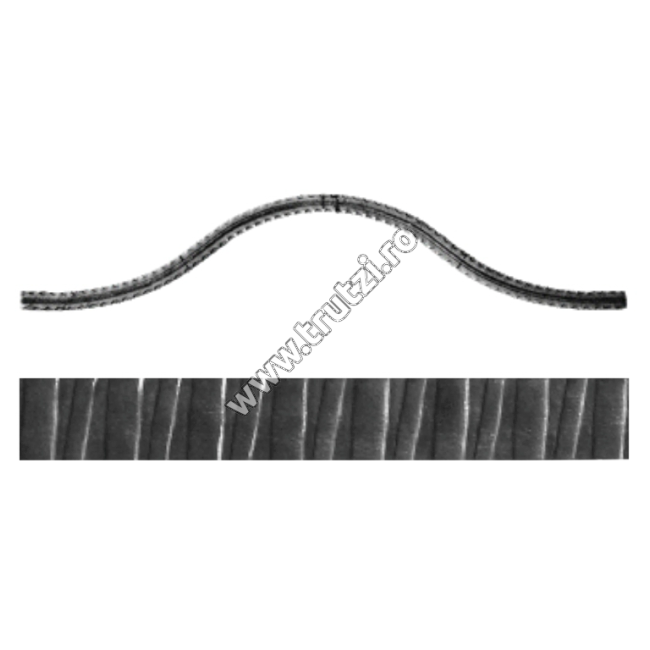 ARCADA "OMEGA" SECT. 25X4 MM AMPRENTAT TRANSVERSAL, H 210-220MM, L 1000MM