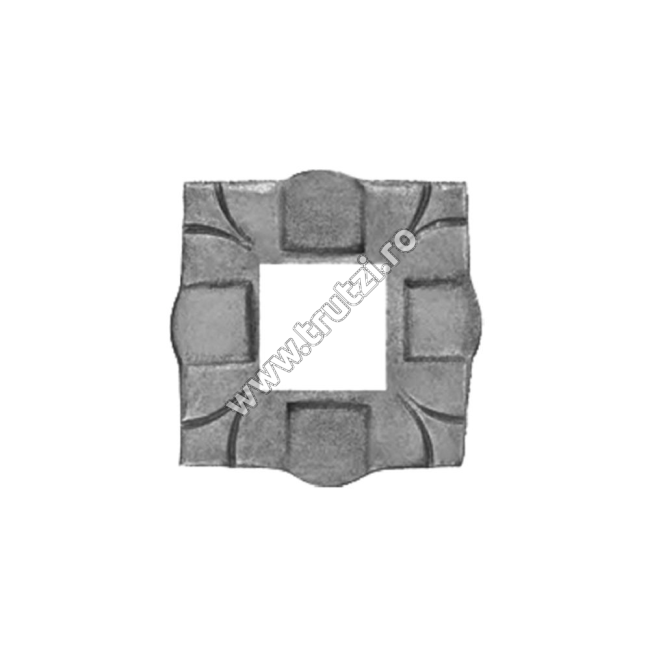PLACUTA FORJATA PT. BALUSTRADA 110X110MM, GAURA 40X40MM, GR. 8MM
